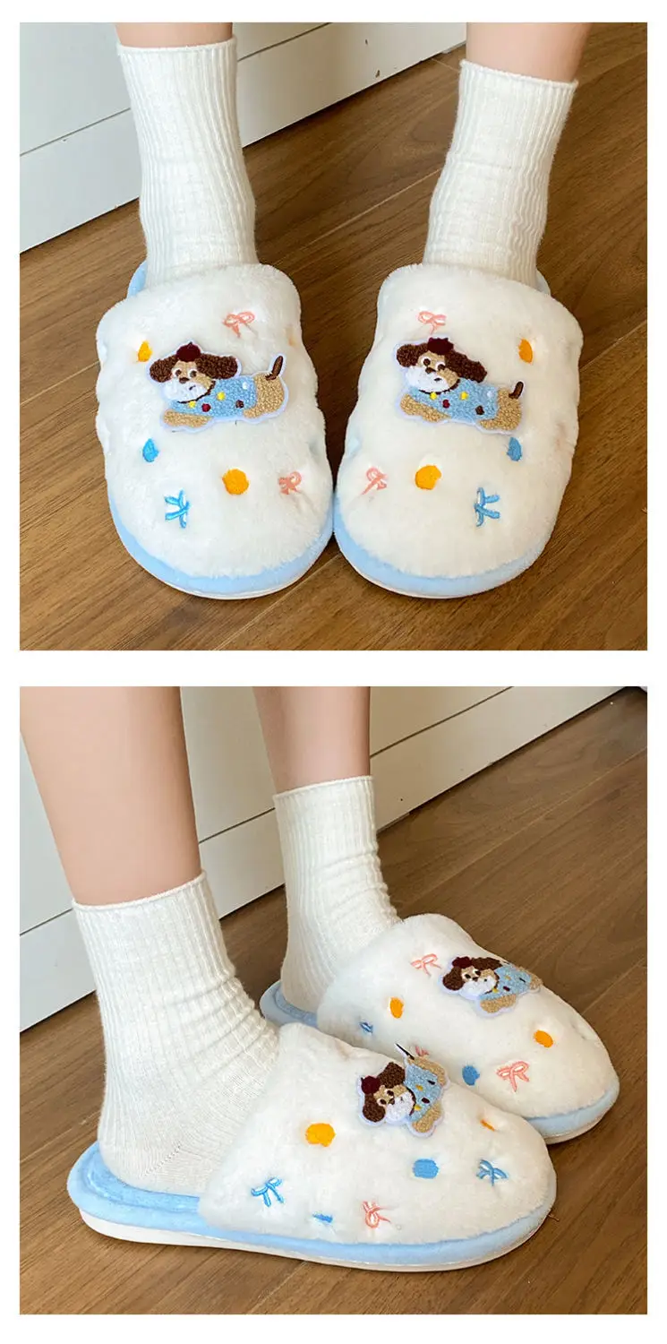 2025 Dachshund Polka Dot Cotton Slippers Winter Warm — feature 14
