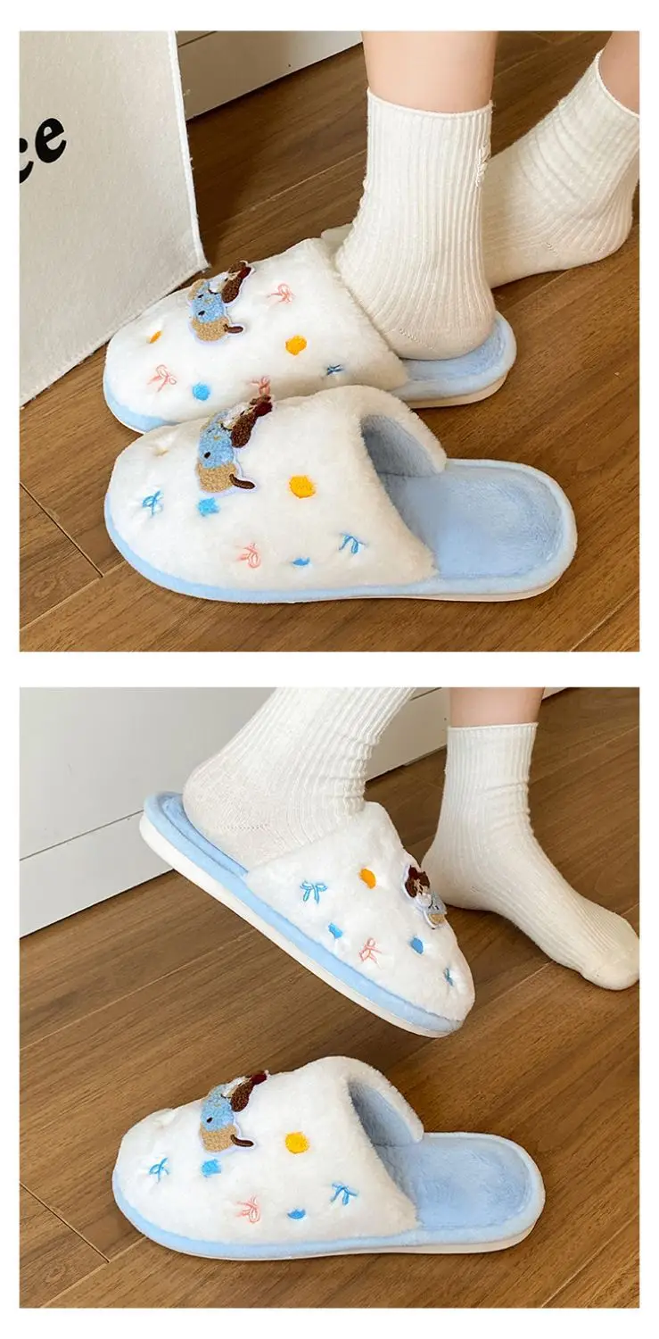 2025 Dachshund Polka Dot Cotton Slippers Winter Warm — feature 15