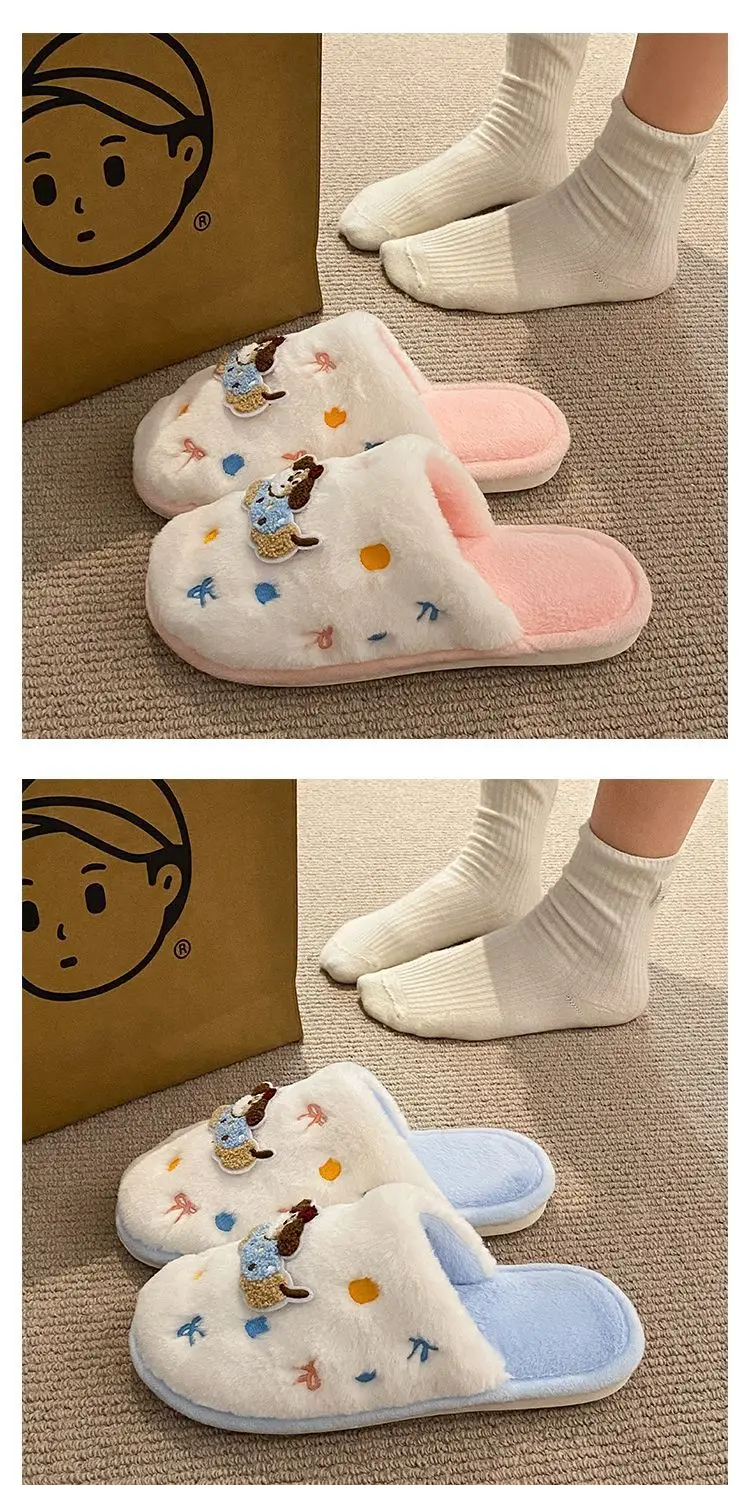 2025 Dachshund Polka Dot Cotton Slippers Winter Warm — feature 16