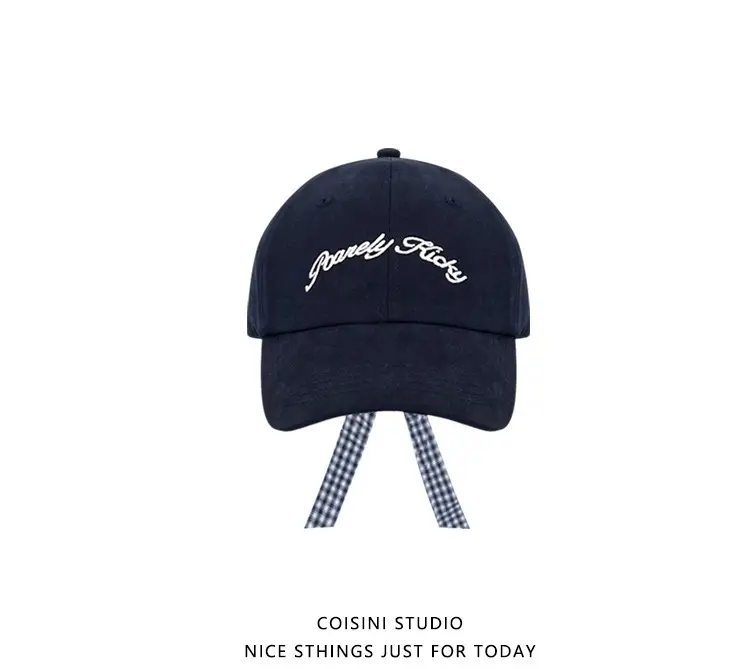Women Retro Bow Tie Baseball Cap with Embroidered Letter — feature 7