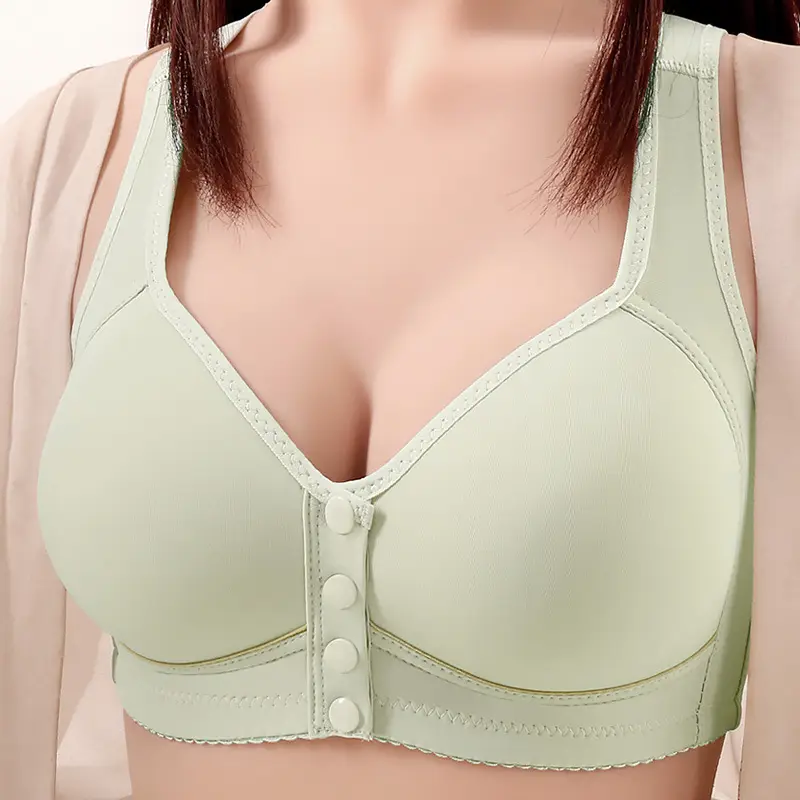 Front-Opening Buckle Middle-Aged and Elderly Mother's Breathable Bra Push-Up Anti-Sagging Sports Thin Vest Style Large Size Intimates for Women