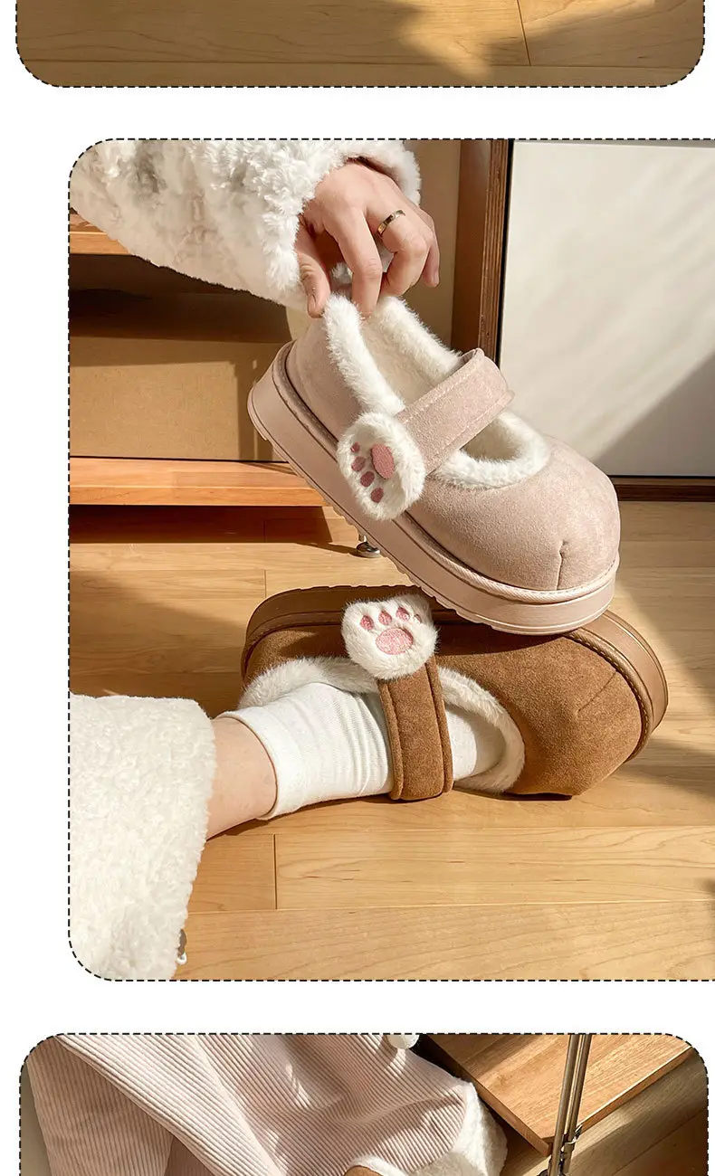 New Winter Cat Claw Velcro Shoes for Women — feature 12
