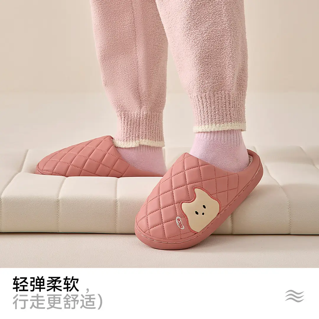 Waterproof Cotton Slippers for Women, Autumn and Winter 2026 New Model, Home Warm and Comfortable Thick-Soled Non-Slip Leather Cotton Shoes for Men, Suitable for Outdoor Wear - Image 7