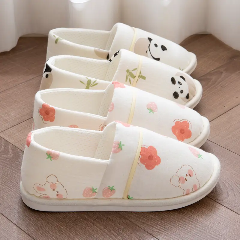 Thin Postpartum Shoes for Summer, Non-Slip Soft Sole for Home Use, Closed-Toe Soft Sole Women's Spring and Autumn Slip-On Cotton Slippers - Image 4