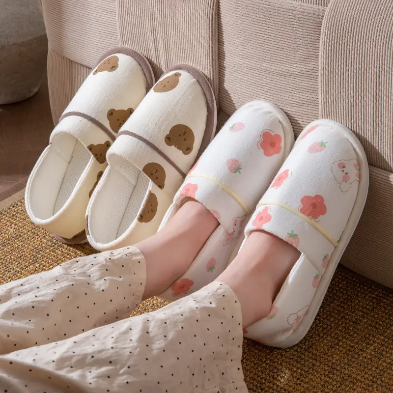 Thin Postpartum Shoes for Summer, Non-Slip Soft Sole for Home Use, Closed-Toe Soft Sole Women's Spring and Autumn Slip-On Cotton Slippers - Image 5