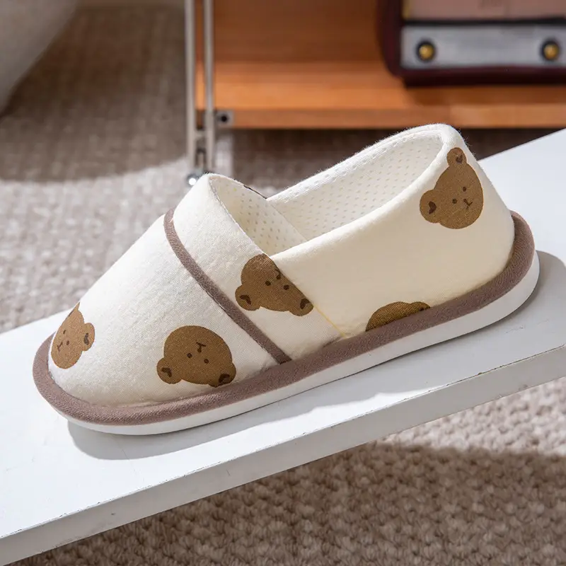 Thin Postpartum Shoes for Summer, Non-Slip Soft Sole for Home Use, Closed-Toe Soft Sole Women's Spring and Autumn Slip-On Cotton Slippers - Image 7
