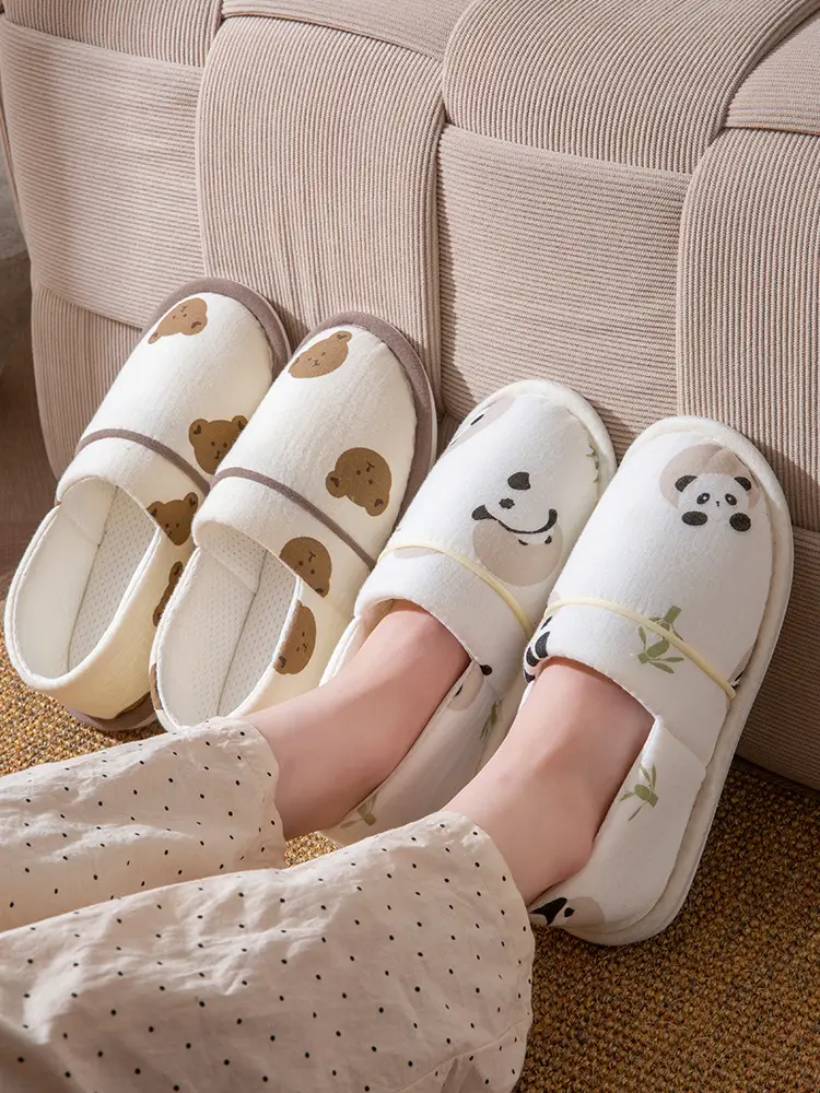 Thin Postpartum Shoes for Summer, Non-Slip Soft Sole for Home Use, Closed-Toe Soft Sole Women's Spring and Autumn Slip-On Cotton Slippers — feature 3