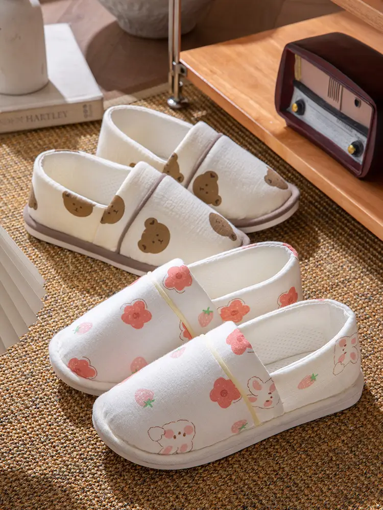 Thin Postpartum Shoes for Summer, Non-Slip Soft Sole for Home Use, Closed-Toe Soft Sole Women's Spring and Autumn Slip-On Cotton Slippers — feature 7