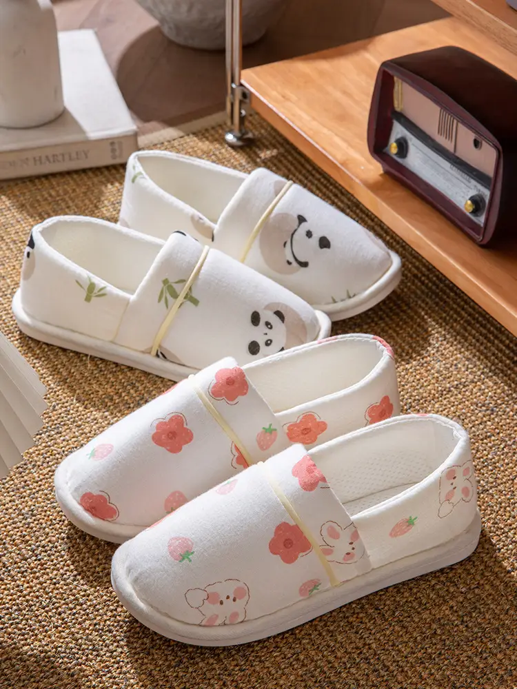 Thin Postpartum Shoes for Summer, Non-Slip Soft Sole for Home Use, Closed-Toe Soft Sole Women's Spring and Autumn Slip-On Cotton Slippers — feature 8