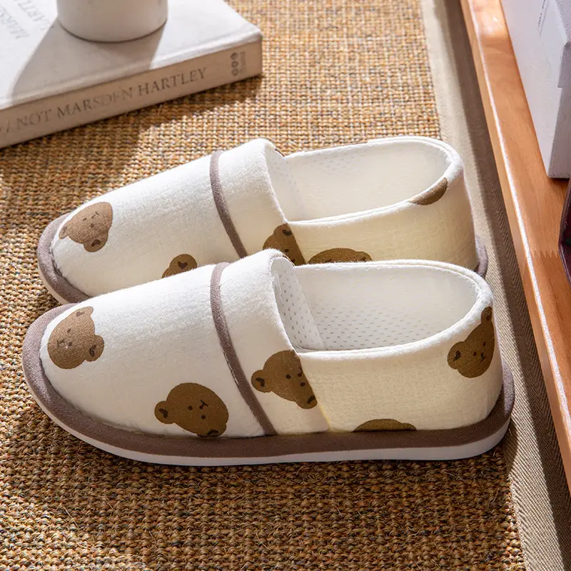 Thin Postpartum Shoes for Summer, Non-Slip Soft Sole for Home Use, Closed-Toe Soft Sole Women's Spring and Autumn Slip-On Cotton Slippers - Image 3