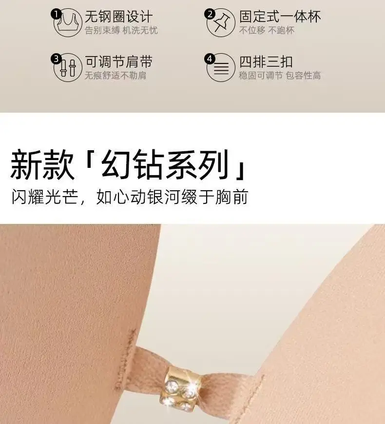 New Liquid Foundation Seamless Bra for Women with Small Bust, Anti-Sagging, Wireless, White T-Shirt, Non-See-Through, Side Breast Collection Bra — feature 12