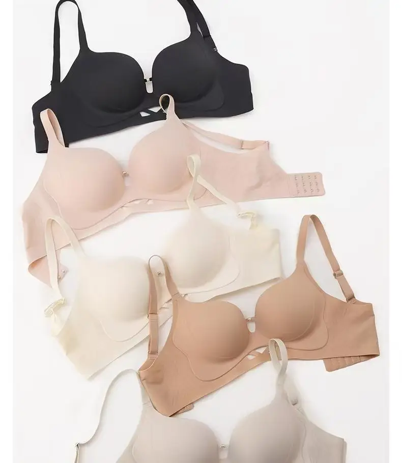 New Liquid Foundation Seamless Bra for Women with Small Bust, Anti-Sagging, Wireless, White T-Shirt, Non-See-Through, Side Breast Collection Bra — feature 16