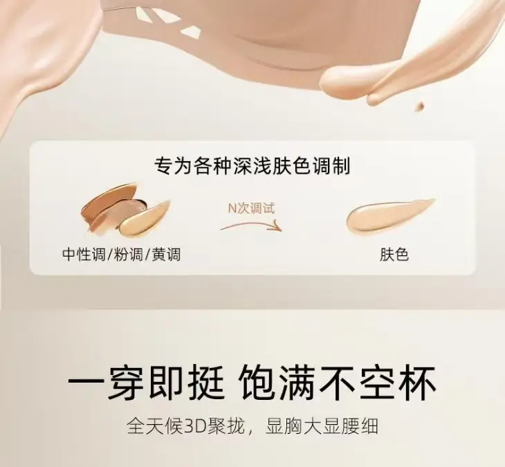 New Liquid Foundation Seamless Bra for Women with Small Bust, Anti-Sagging, Wireless, White T-Shirt, Non-See-Through, Side Breast Collection Bra — feature 3