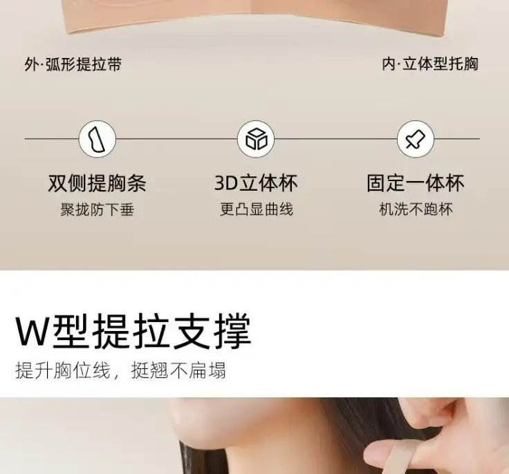 New Liquid Foundation Seamless Bra for Women with Small Bust, Anti-Sagging, Wireless, White T-Shirt, Non-See-Through, Side Breast Collection Bra — feature 6