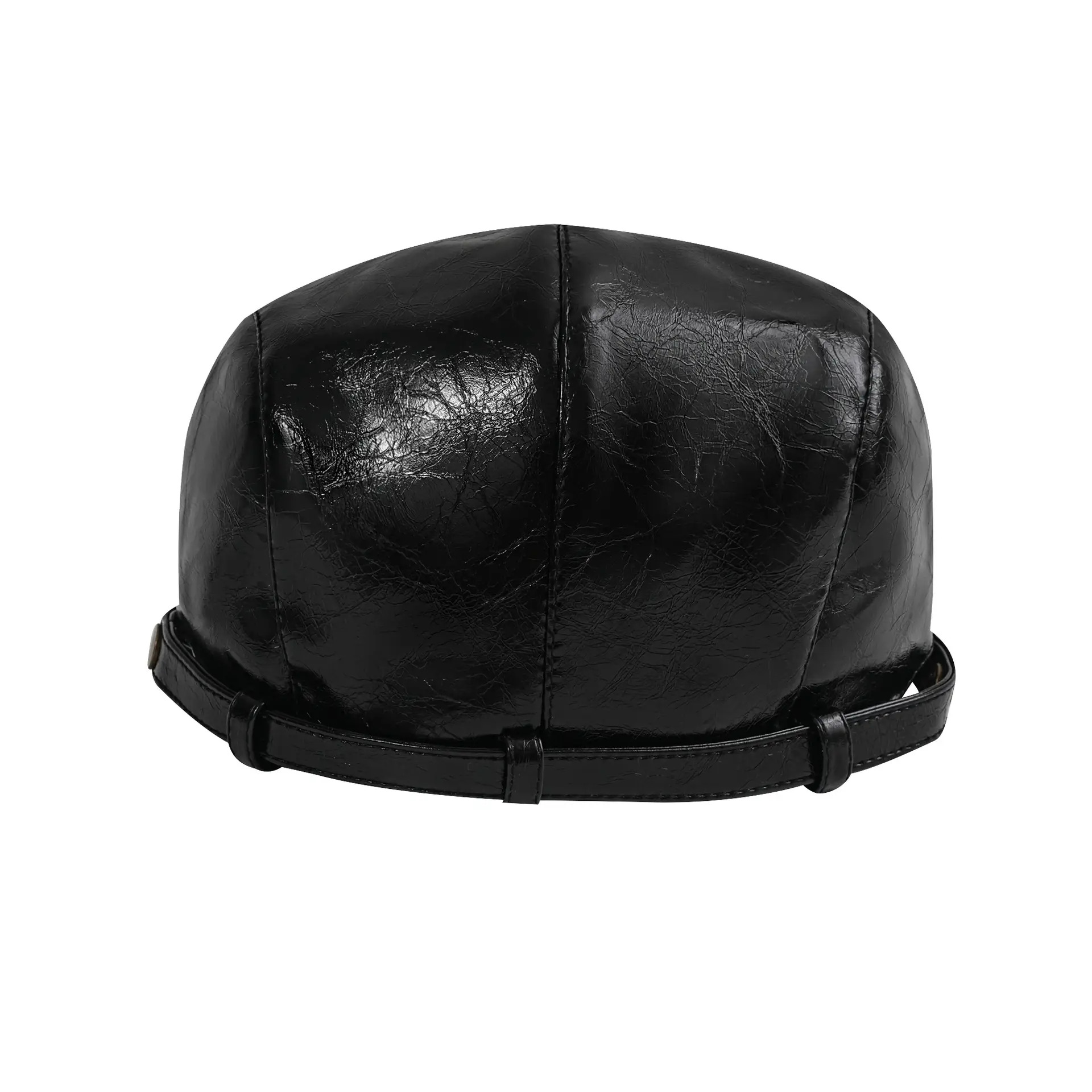Men's Brown PU Leather Forward Cap for Elderly Winter Use - Image 8