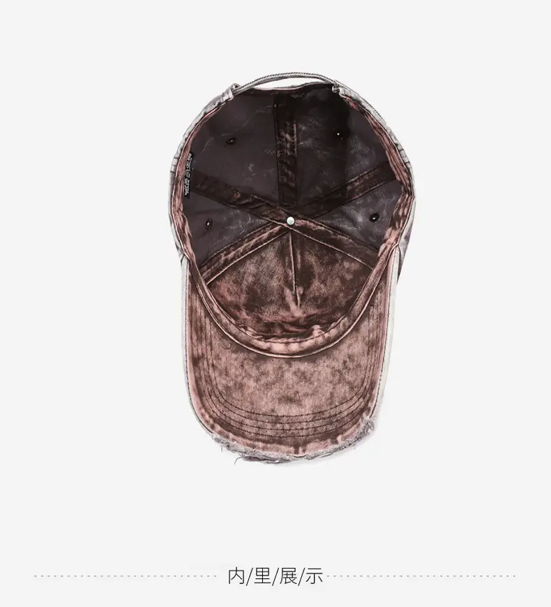 Distressed Gray Letter Cap for Men Women Spring Autumn — feature 13