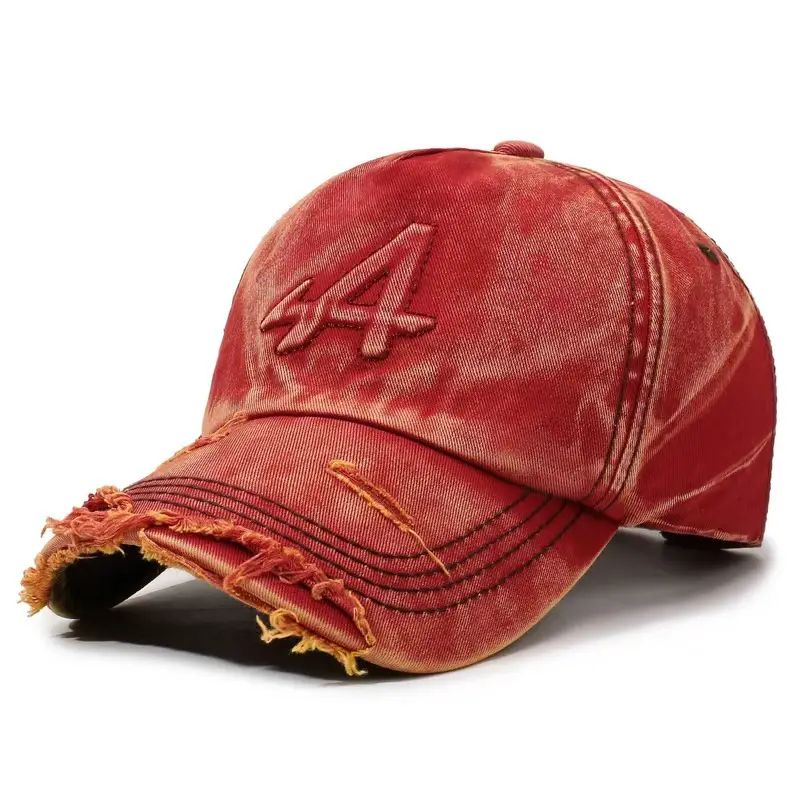 Distressed Gray Letter Cap for Men Women Spring Autumn - Image 5
