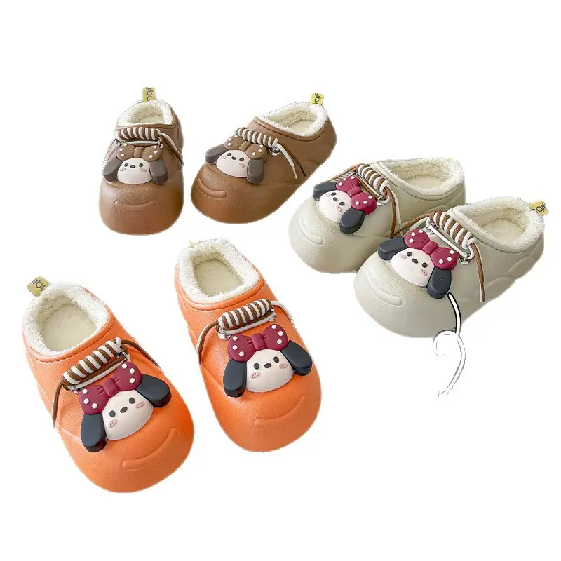 Bowknot Girls' Fleece Lined Waterproof Slippers