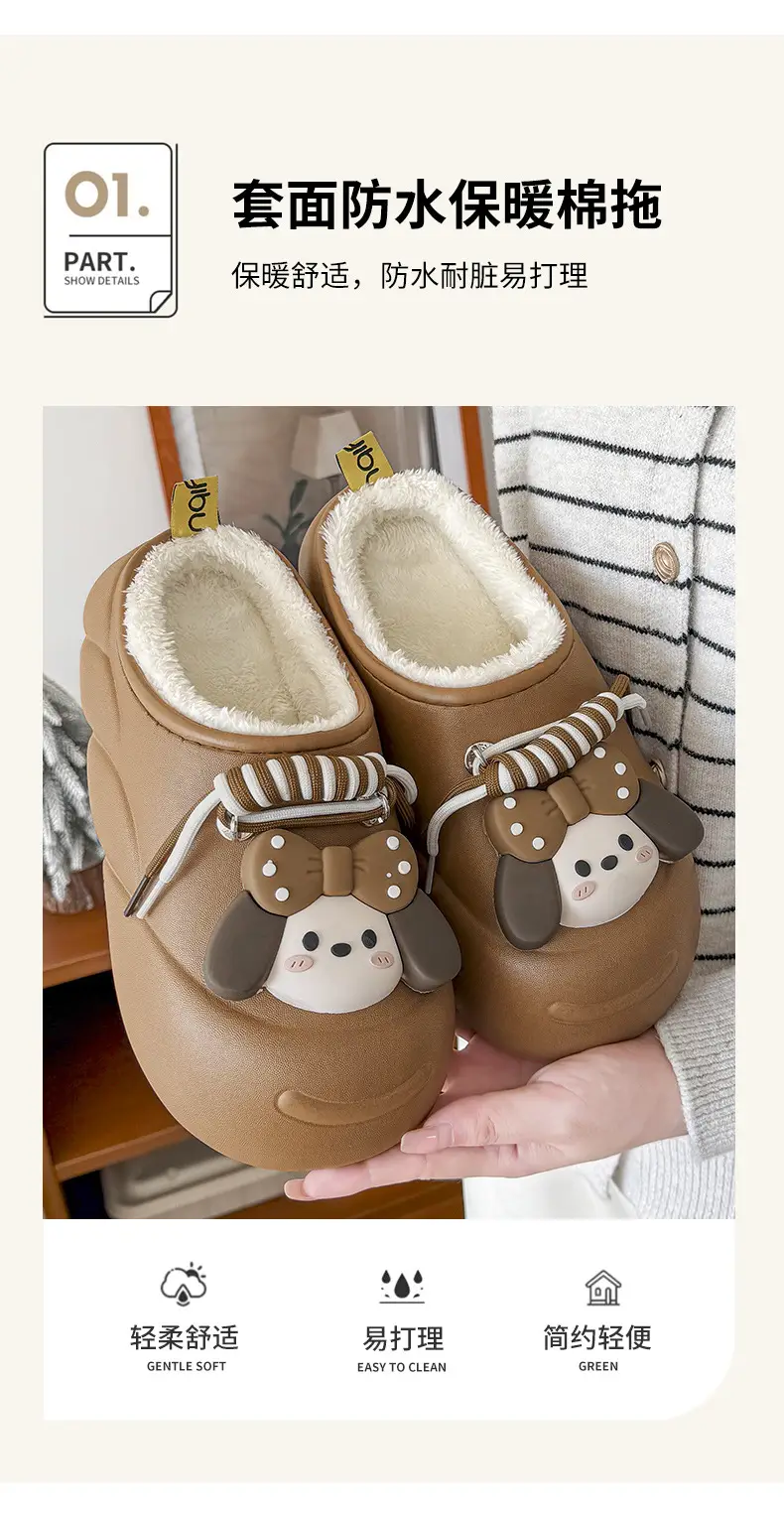 Bowknot Girls' Fleece Lined Waterproof Slippers — feature 4