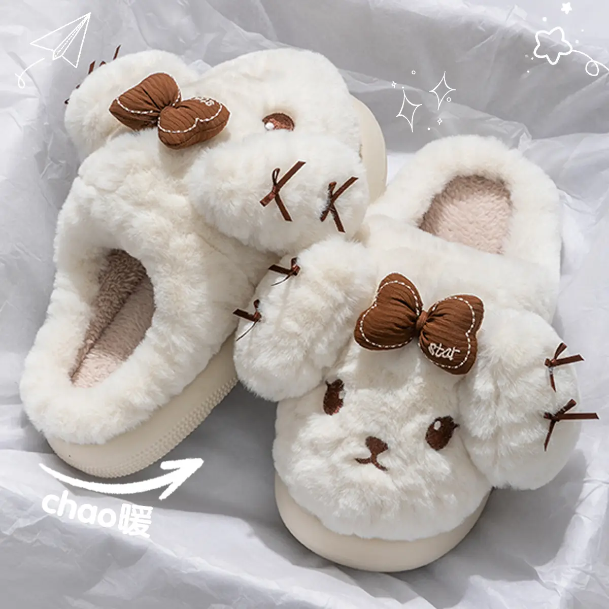 Women Cartoon Plush Cotton Slippers Winter Warm Autumn - Image 9