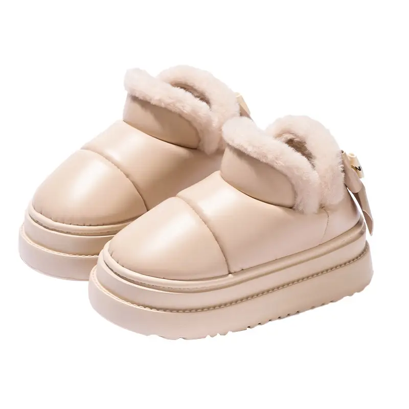 Mingsheng Winter 2025 New Women's Shoes High-Top Thick-Soled Bow Eva Cotton Shoes Snow Boots Fleece-Lined Warm Cotton Slippers - Image 8