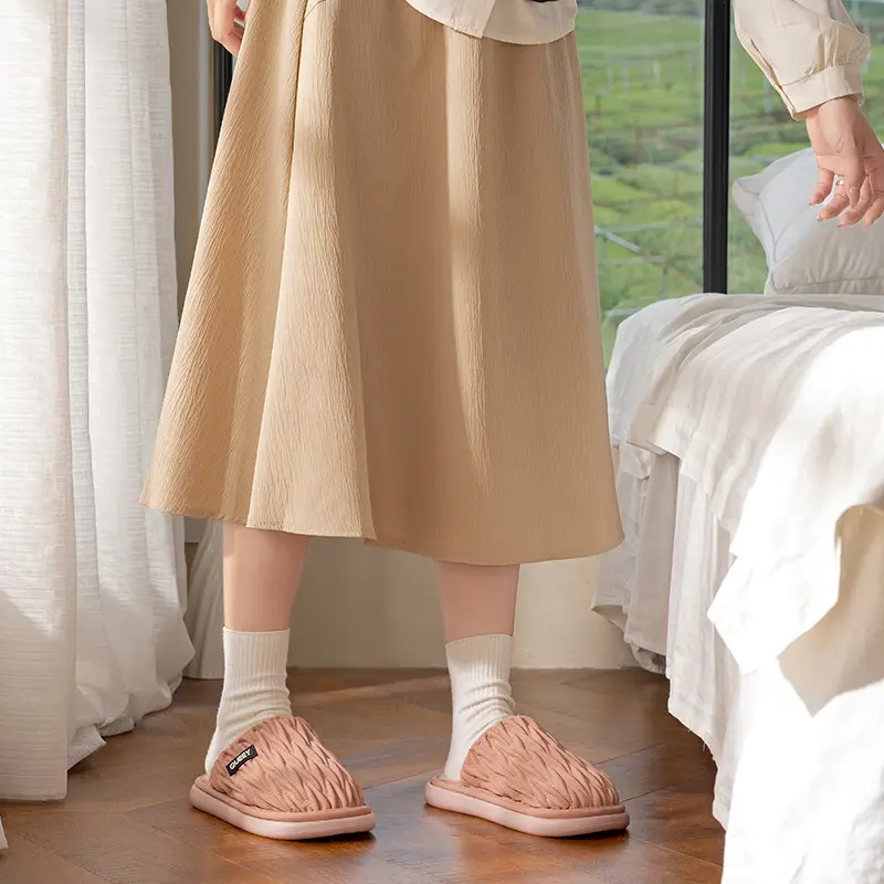 Women Cotton Slippers Grey Autumn Winter 2025 - Image 8