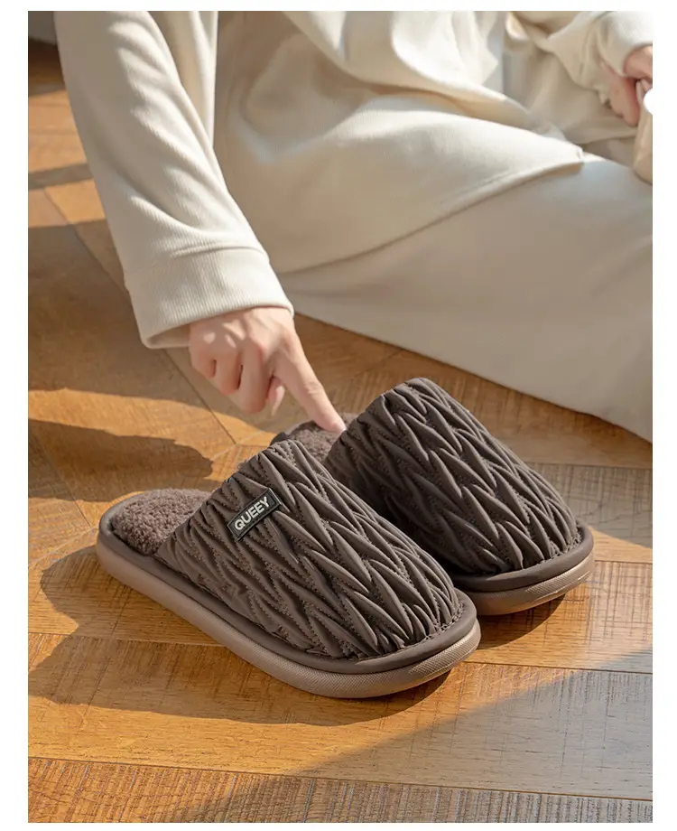 Women Cotton Slippers Grey Autumn Winter 2025 — feature 16
