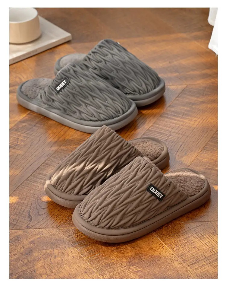 Women Cotton Slippers Grey Autumn Winter 2025 — feature 17
