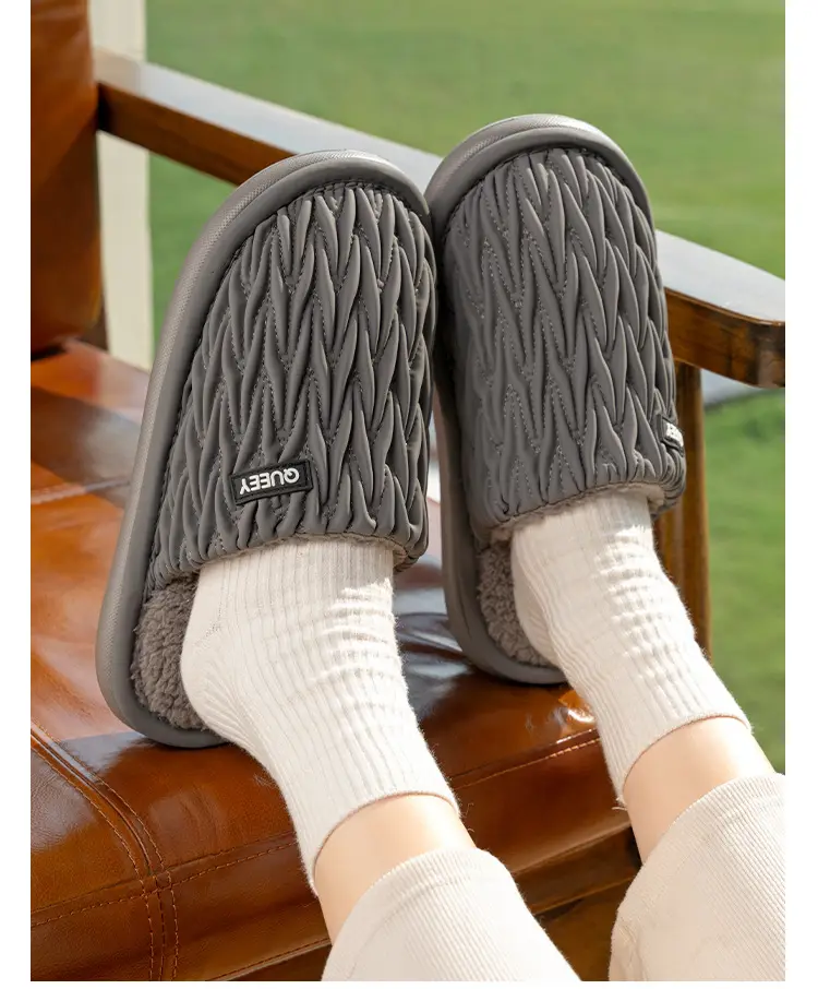 Women Cotton Slippers Grey Autumn Winter 2025 — feature 21