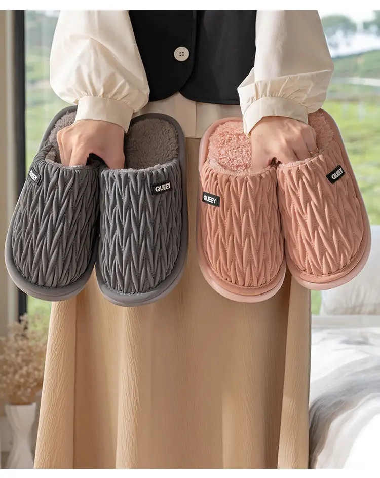 Women Cotton Slippers Grey Autumn Winter 2025 — feature 3