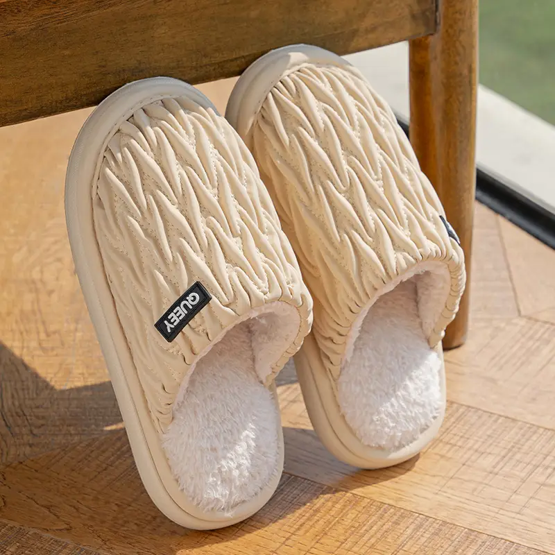 Women Cotton Slippers Grey Autumn Winter 2025 - Image 2