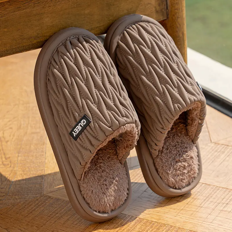 Women Cotton Slippers Grey Autumn Winter 2025 - Image 3