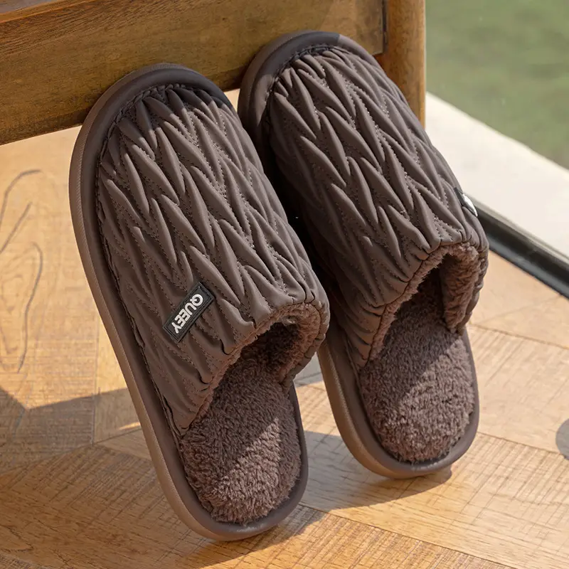 Women Cotton Slippers Grey Autumn Winter 2025 - Image 4