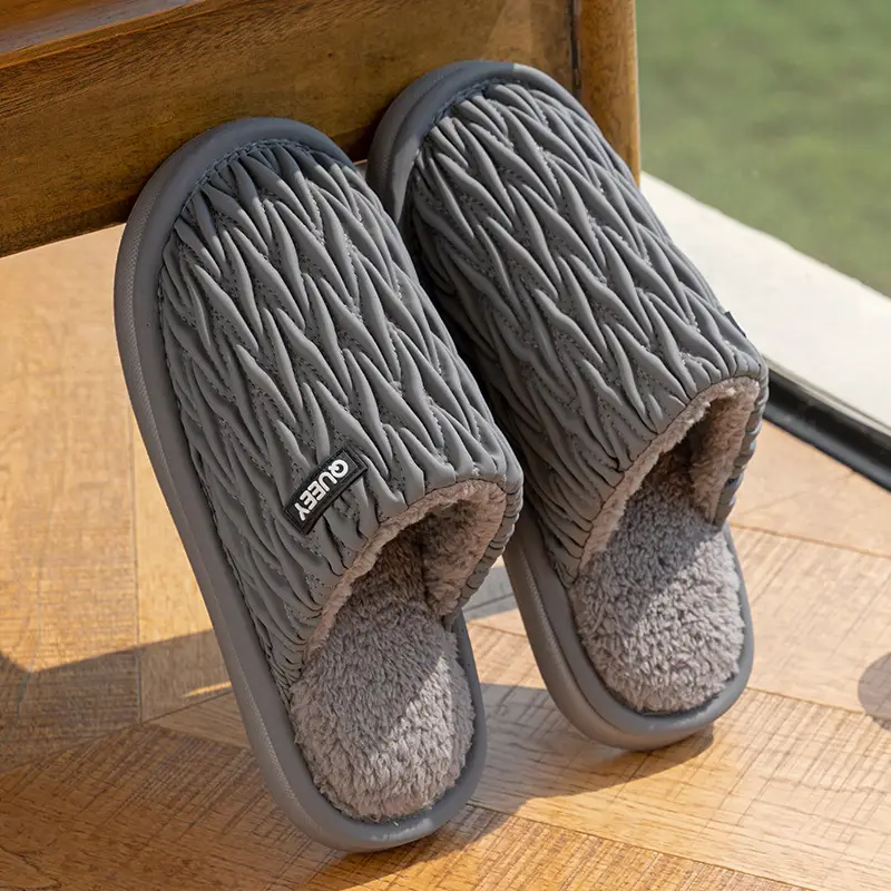 Women Cotton Slippers Grey Autumn Winter 2025 - Image 5