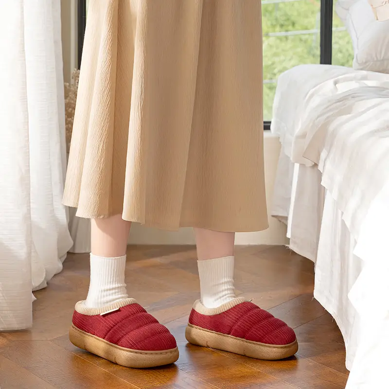 Middle-Aged and Elderly Women's Non-Slip Cotton Slippers, Winter 2026 New Model, Indoor Home Silent Anti-Odor Warm Closed-Back Cotton Shoes for Men - Image 8