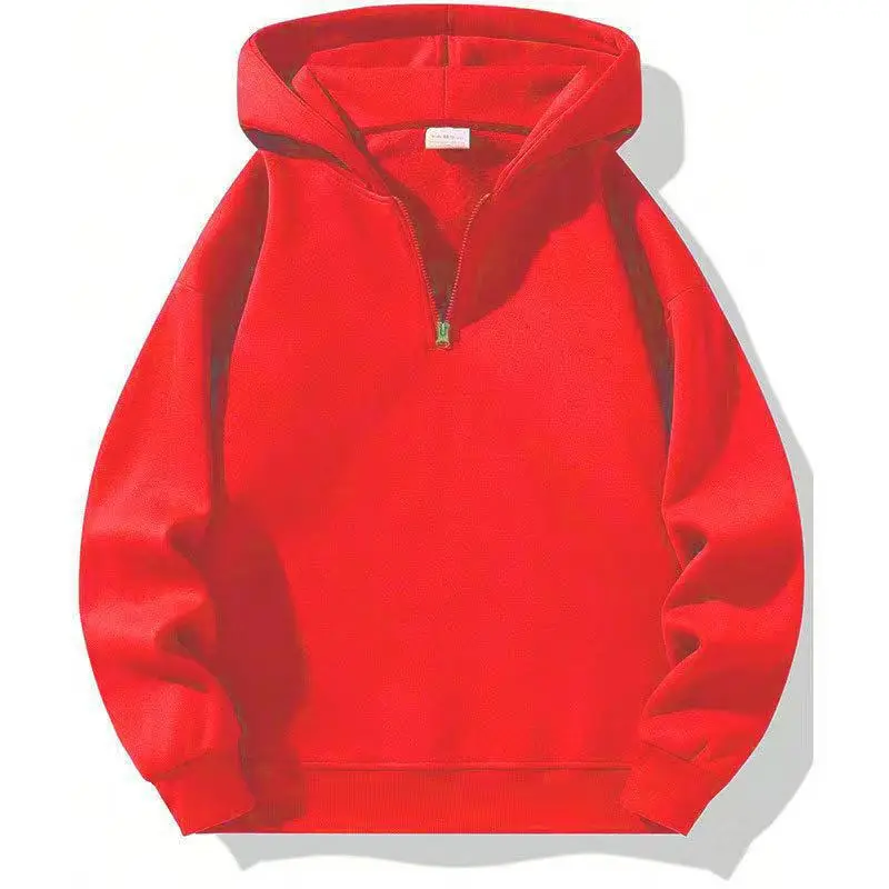 Red Zip-Up Hoodie for Men Casual Sports Wear - Image 11
