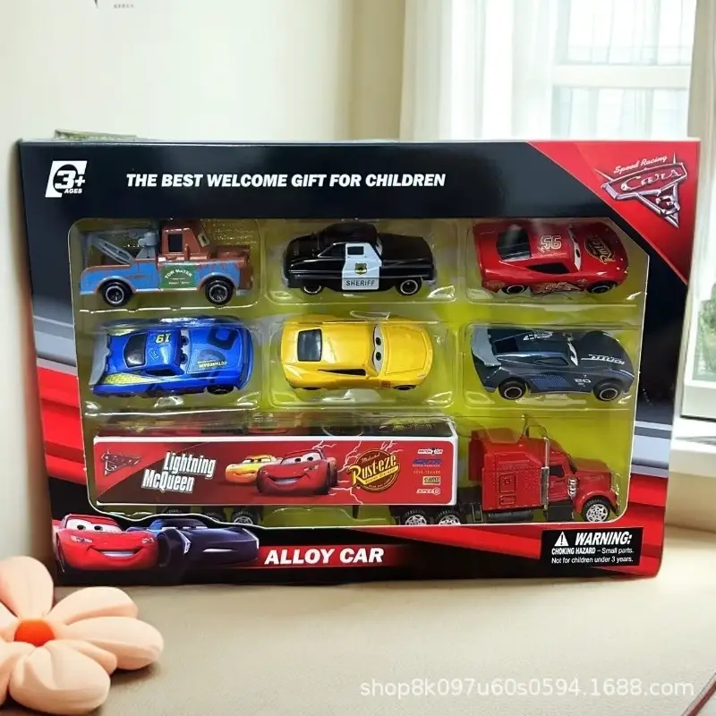 Cross-Border New Product Cars 3 Alloy Sliding Non-Returnable Lightning Mcqueen Toothed Kidsren's Toy Set