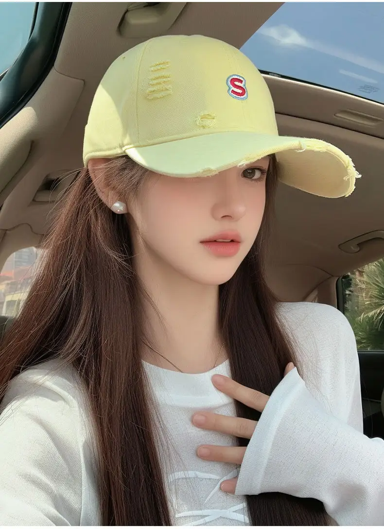 Women Baseball Cap Wide Brim Embroidered White — feature 16