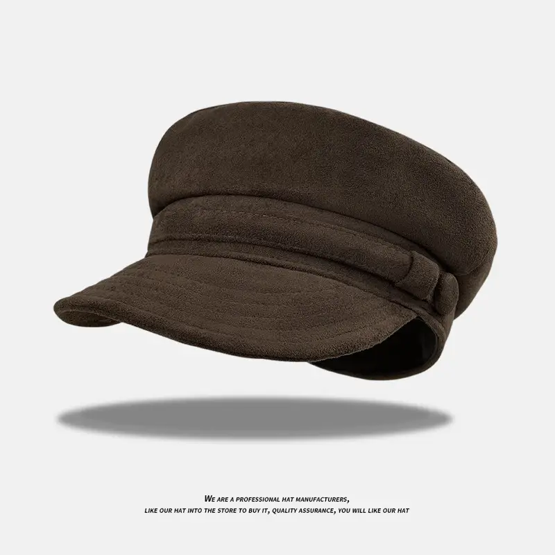 Black Retro Octagonal Beret for Women - Image 6