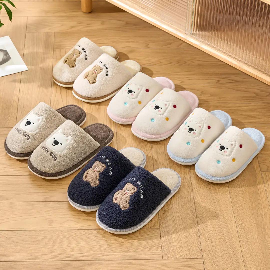Jialiya Cotton Slippers for Women Autumn and Winter 2025 New Indoor Home Pair of Warm Plush Couple Slippers for Men - Image 9