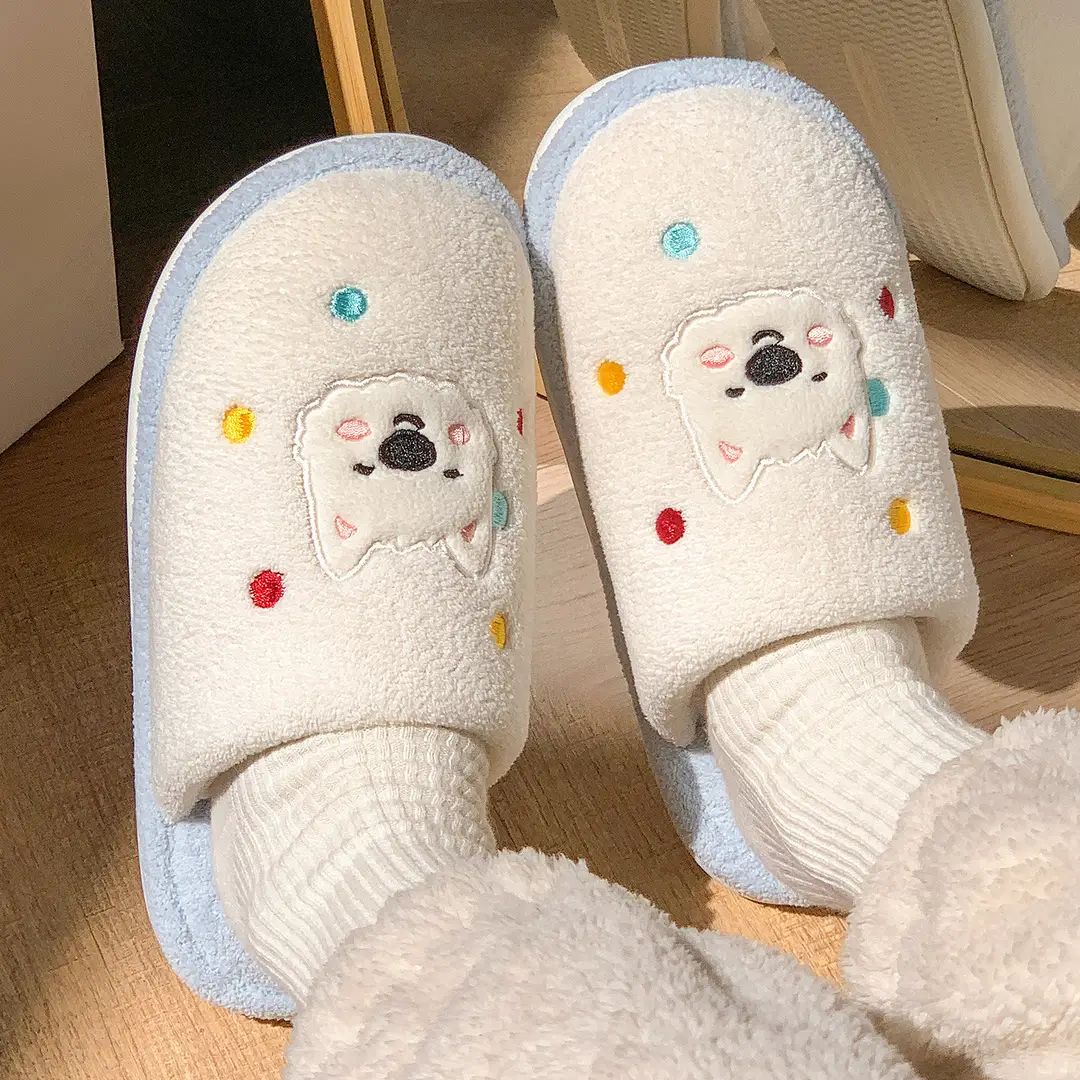 Jialiya Cotton Slippers for Women Autumn and Winter 2025 New Indoor Home Pair of Warm Plush Couple Slippers for Men - Image 3