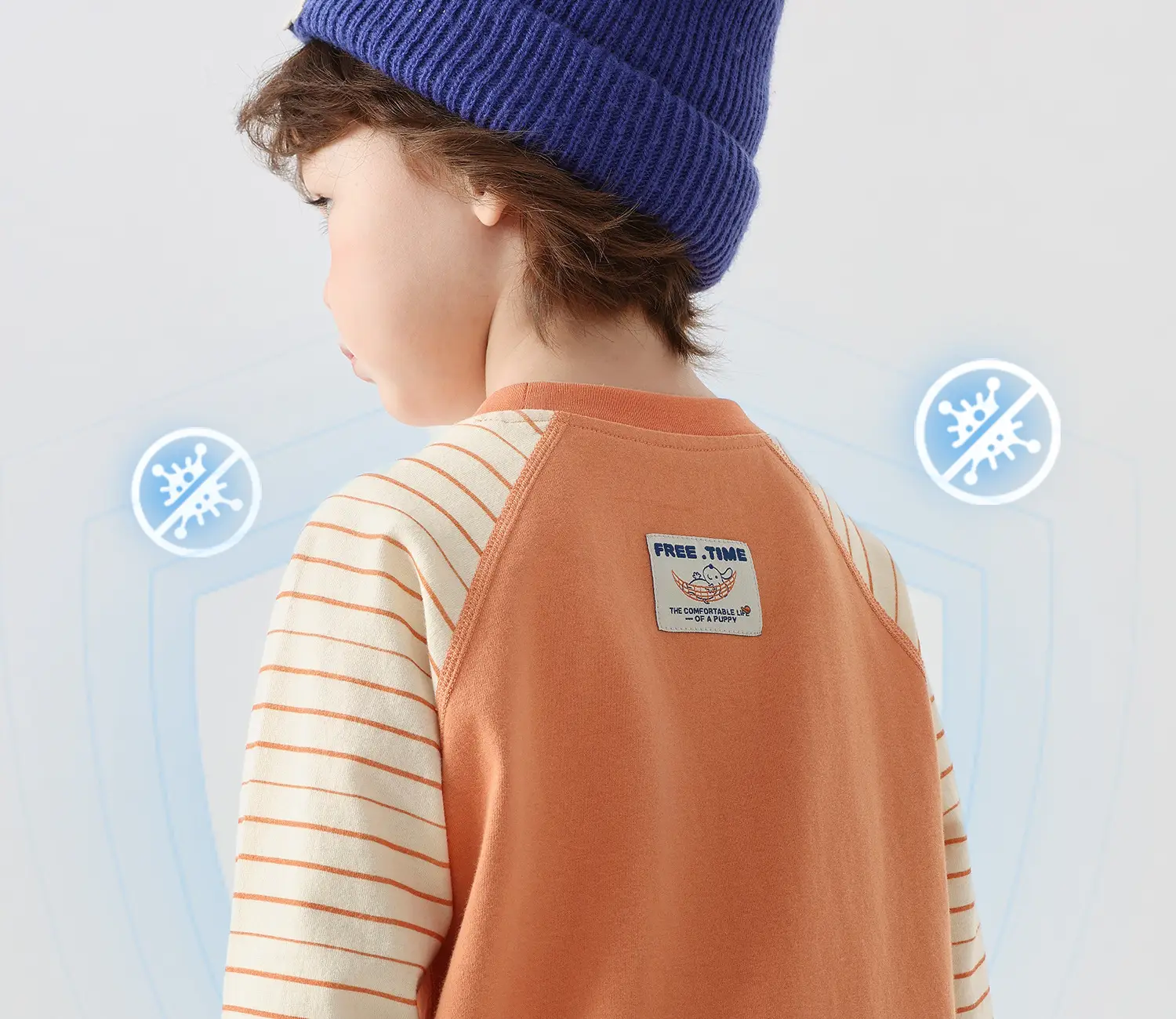 Boys Pure Cotton Raglan Sleeve T-Shirt Orange 2026 — feature 4