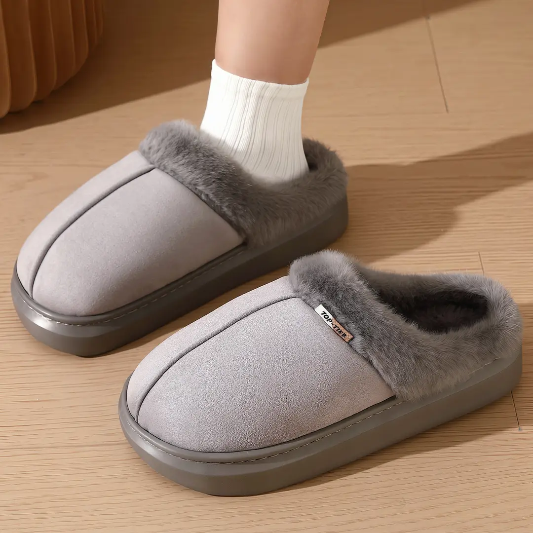 Cotton Slippers for Men, Winter Home Indoor Use, Thick-Soled Fur Slippers, Non-Slip, Warm, Fleece-Lined Cotton Slippers for Women, Winter Wholesale - Image 7