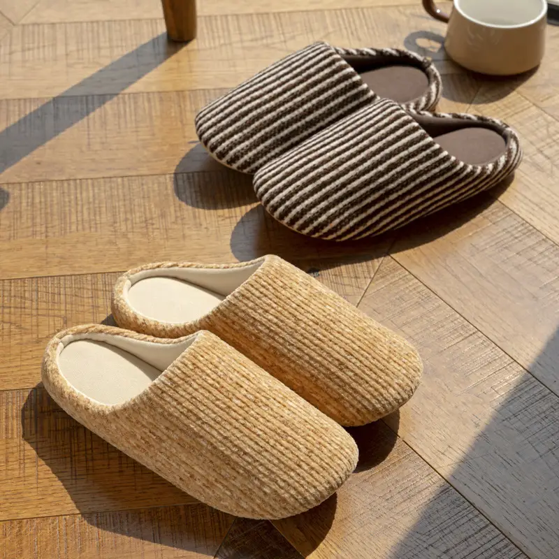 Japanese-Style Cotton Slippers for Women Winter - Image 4