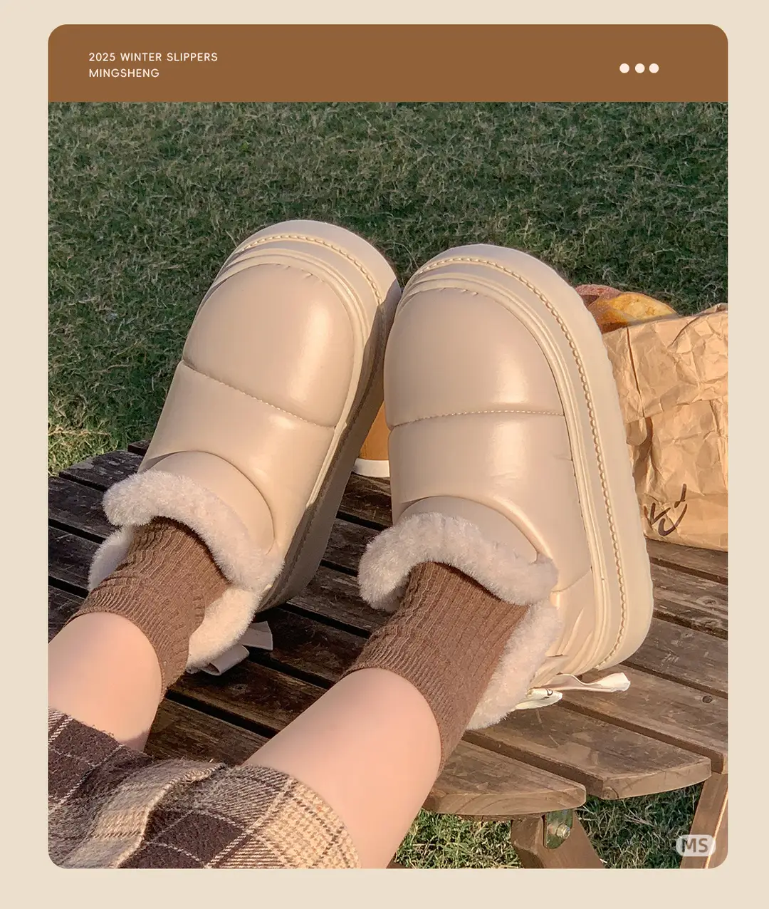 New Stylish Thick-Soled Height-Increasing Bow Cotton Shoes for Women, Winter Plush Warm Soft-Soled Maternity Shoes with Fur Collar Snow Boots — feature 4