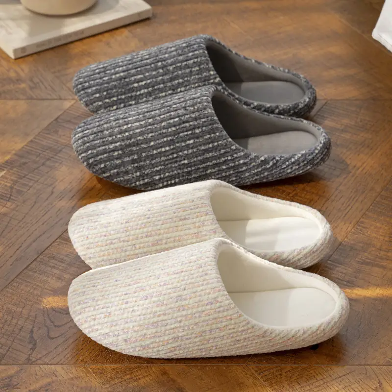 Mingsheng Autumn and Winter Silent High-Quality Plush Cotton Slippers Home Indoor Warm Slippers Home Wool Floor Mops - Image 3