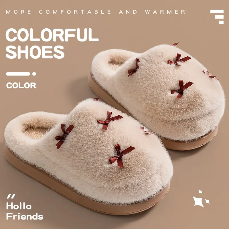 Women Bow Cotton Slippers Warm Anti-Slip 2025 - Image 10