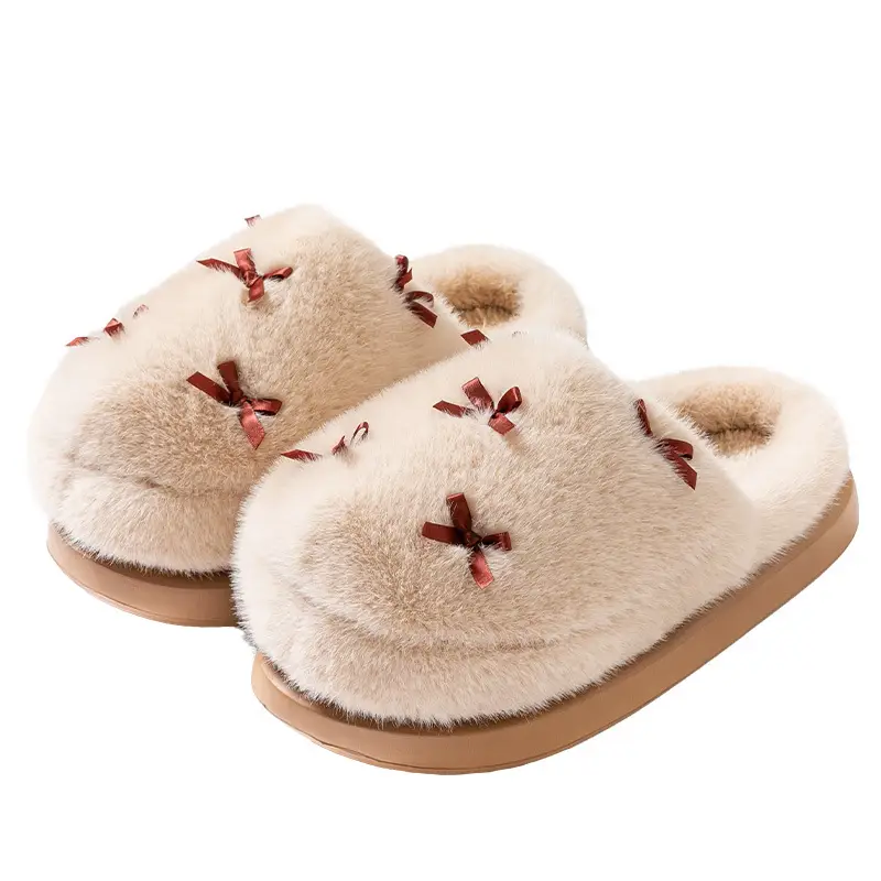 Women Bow Cotton Slippers Warm Anti-Slip 2025 - Image 13
