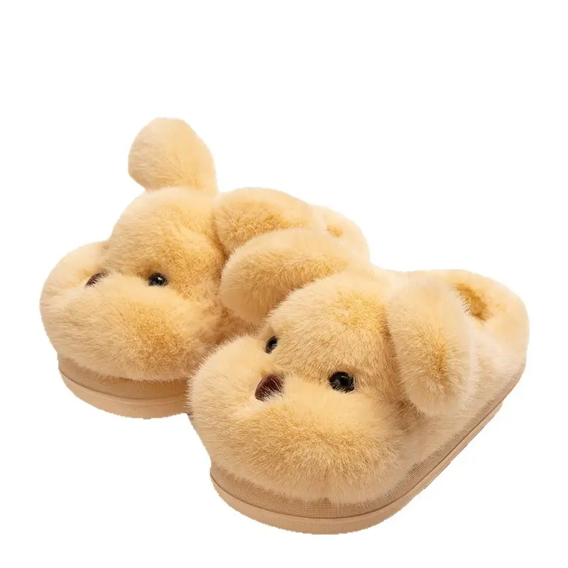 Cute Puppy Cotton Slippers for Women, New Winter Style, Warm for Outdoor Wear, Indoor Home Use, Thick-Soled Cartoon Plush Slippers - Image 30