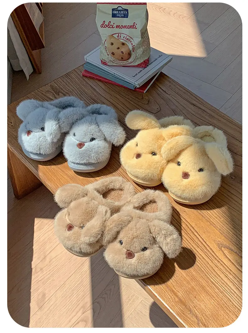 Cute Puppy Cotton Slippers for Women, New Winter Style, Warm for Outdoor Wear, Indoor Home Use, Thick-Soled Cartoon Plush Slippers — feature 8